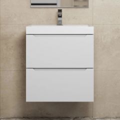 Тумба под раковину Uperwood Tanos 50 см, подвесная, белая матовая | фото 9