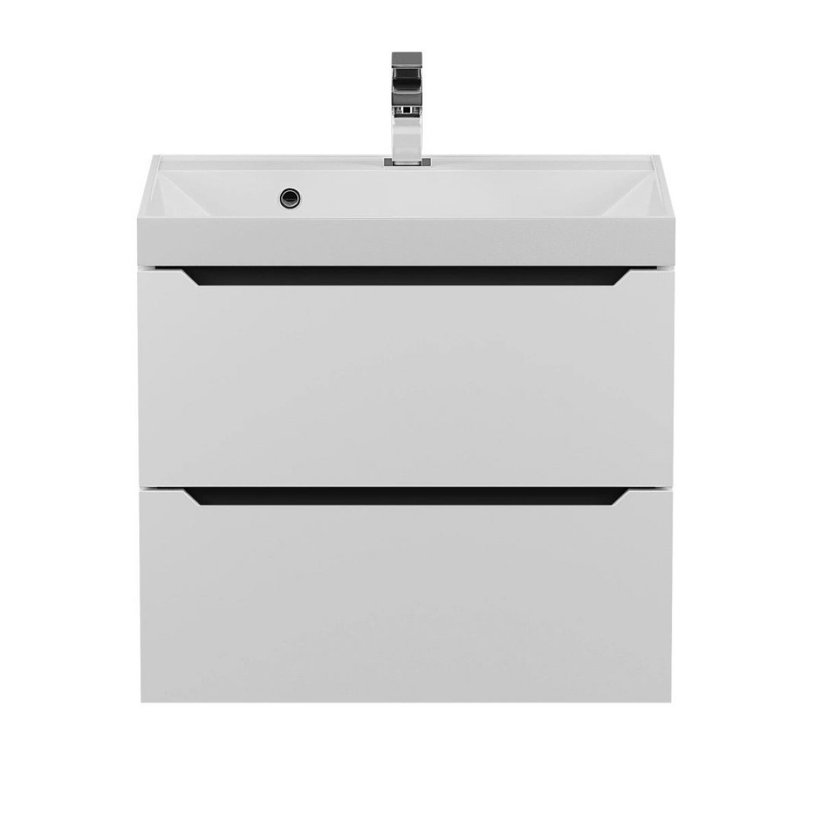 Тумба под раковину Uperwood Tanos 60 см, подвесная, белая/графит | фото 8