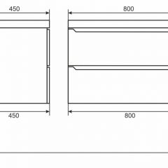 Тумба под раковину Uperwood Tanos 80 см, подвесная, белая/графит | фото 6