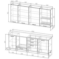Кухонный гарнитур Антик 2200 h950 (Стол. 26мм) | фото 2