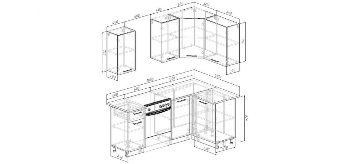Кухонный гарнитур Антик 2000*1200 (Стол. 38мм) | фото 2